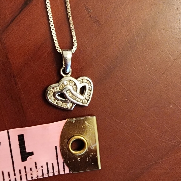 Double 💕 hearts sterling silver necklace - Picture 3 of 13